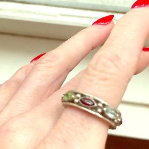 Sterling multi gemstone eternity ring
